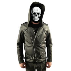 Chamarra Biker Capucha Hombre