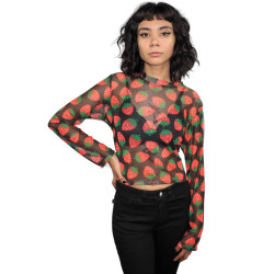 Blusa Mesh M/L Fresas