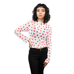 Blusa Mesh M/L Corazones