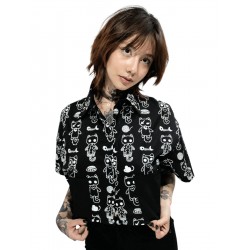 Camisa Danae Gatos Esqueletos