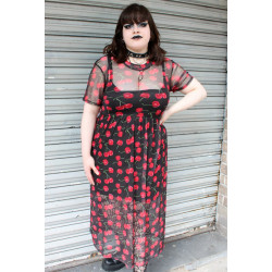 Vestido Yandere Mesh Cerezas