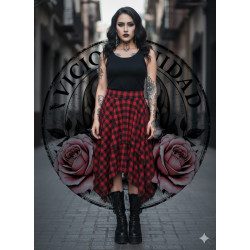 Falda Frankie Cuadros Rojos